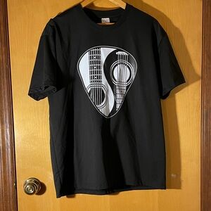 NEW Black T-Shirt with Guitar Pick Design